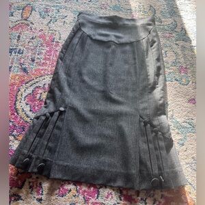 Vintage John Galliano Wool Tailored Pleated Skirt Y2K Office Siren Equestrian